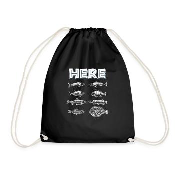 Angler Fishing Here Fischi Fischi Fischi - Drawstring Bag - black - Front