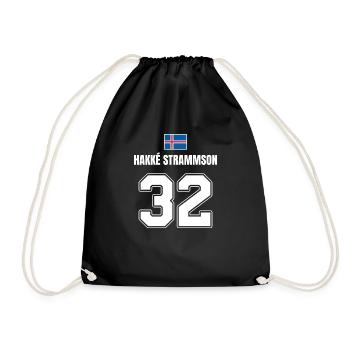 Fußball Island Sauf Trikot Hakke Strammson 32 - Turnbeutel - Schwarz - Vorne