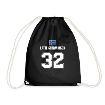 Fußball Island Sauf Trikot Latte Strammson 32 - Turnbeutel - Schwarz - Vorne