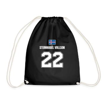 Fußball Island Sauf Trikot Sternhagel Vollson 22 - Turnbeutel - Schwarz - Vorne