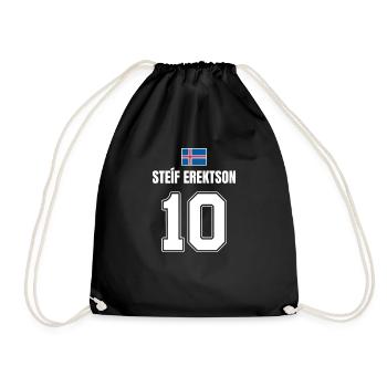Fußball Island Sauf Trikot Steif Erektson 10 - Turnbeutel - Schwarz - Vorne