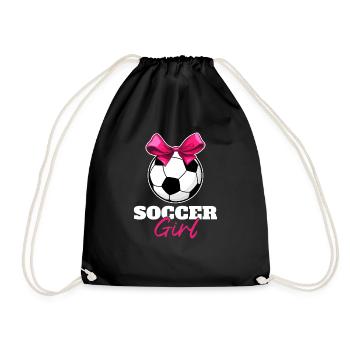 Funny Football Girl - Drawstring Bag - black - Front
