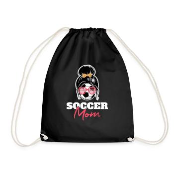 Lustiges Fußball Mutter Mama - Turnbeutel - Schwarz - Vorne