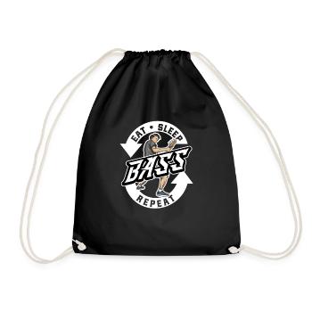 Eat Sleep Bass Repeat Bass Player Bassist - Drawstring Bag - black - Front