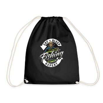 Manger Dormir Pêche Répéter Pêcheur - Sac de sport léger - noir - Devant