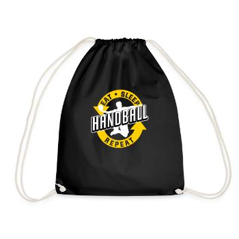 Joueur de handball Handballer Eat Sleep Handball - Sac de sport léger - noir - Devant