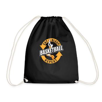 Basketballspieler Eat Sleep Basketball Repeat - Turnbeutel - Schwarz - Vorne