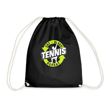 Manger dormir Tennis Répéter Joueur de tennis - Sac de sport léger - noir - Devant