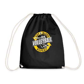 Volleyball player Volleyball player Eat Sleep Volleyball - Drawstring Bag - black - Front