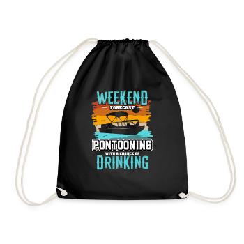 Pontoon Boat - Drawstring Bag - black - Front