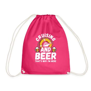 Kreuzfahrt Kreuzfahrturlaub Biertrinker - Turnbeutel - Fuchsia - Vorne