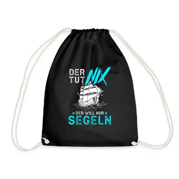 Segler Segelschiff Segelboot - Turnbeutel - Schwarz - Vorne