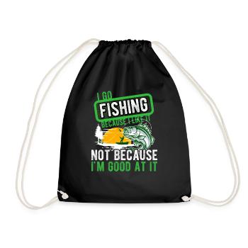 Angler Hobbyangler Fischer - Turnbeutel - Schwarz - Vorne