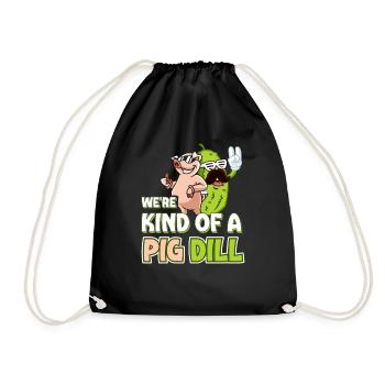 Lustiges Gurkenliebhaber Wortspiel Kind of a pig d - Turnbeutel - Schwarz - Vorne