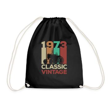1973 50e anniversaire Vintage Retro Farmer Tractor - Sac de sport léger - noir - Devant