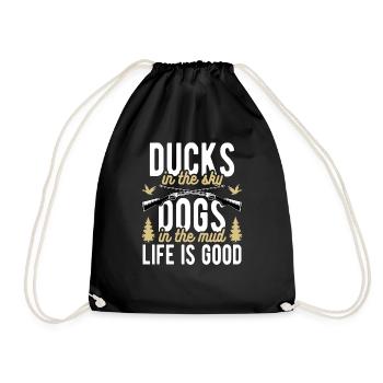 Duck hunters Duck hunting dogs hunting excursion - Drawstring Bag - black - Front