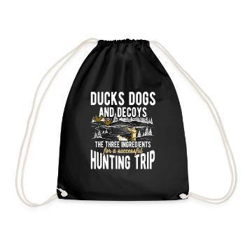 Duck hunters Duck hunting dogs hunting excursion - Drawstring Bag - black - Front
