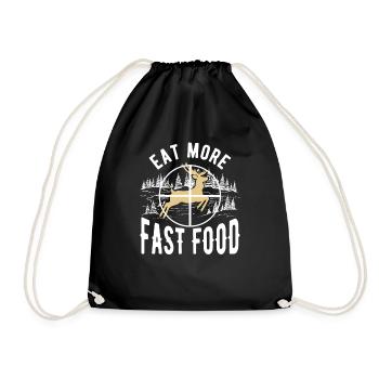 Chasse au cerf Les chasseurs de cerfs mangent plus de fast-food - Sac de sport léger - noir - Devant