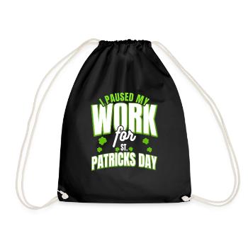 Funny worker I paused my work for - Drawstring Bag - black - Front