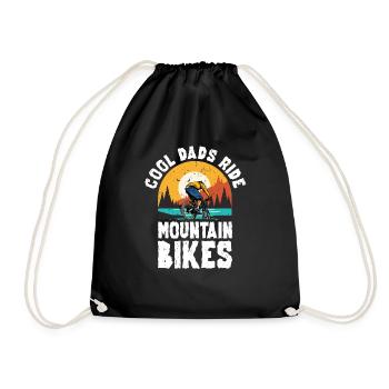 Father Papa Mountain biker - Drawstring Bag - black - Front