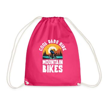 Father Papa Mountain biker - Drawstring Bag - fuchsia - Front