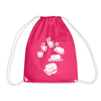 How to Grow a Guinea Pig Dark Material - Drawstring Bag - fuchsia - Front