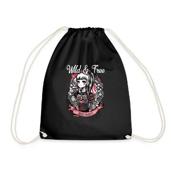 Tattoo Man Woman Girl Tattooed - Drawstring Bag - black - Front