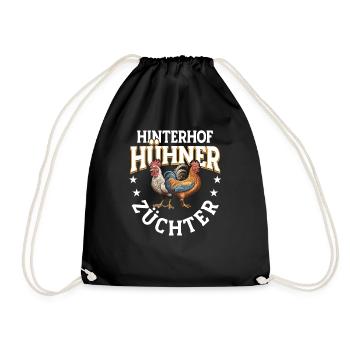 Hühnerhalter Hühnerliebhaber Hühnerzüchter - Turnbeutel - Schwarz - Vorne