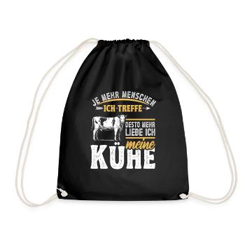 Landwirt Milchbauer Kuhbauer Kuhliebhaber - Turnbeutel - Schwarz - Vorne