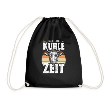 Landwirt Milchbauer Kuhbauer Lustiger Spruch Kuh - Turnbeutel - Schwarz - Vorne