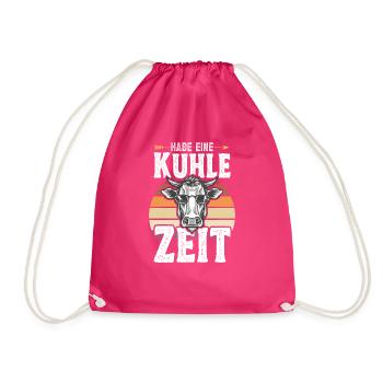 Landwirt Milchbauer Kuhbauer Lustiger Spruch Kuh - Turnbeutel - Fuchsia - Vorne