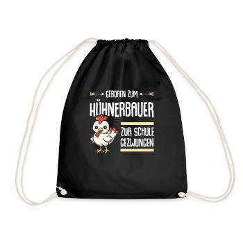Huhn Hühner Kind von Hühnerbauer - Turnbeutel - Schwarz - Vorne