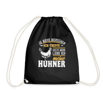 Hühnerbauer Huhn Hühner Gott - Turnbeutel - Schwarz - Vorne