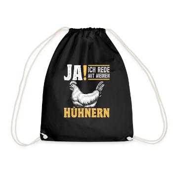 Hühnerbauer Huhn Hühner Gott - Turnbeutel - Schwarz - Vorne