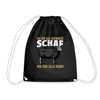 Schaf Schafe Schwarzes Schaf schwarze Schafe - Turnbeutel - Schwarz - Vorne