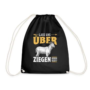 Lustige Ziege mit Spruch Ziegenliebhaber Ziegen - Turnbeutel - Schwarz - Vorne