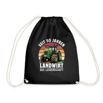 Landwirt aus Leidenschaft Traktor 50 Geburtstag - Turnbeutel - Schwarz - Vorne