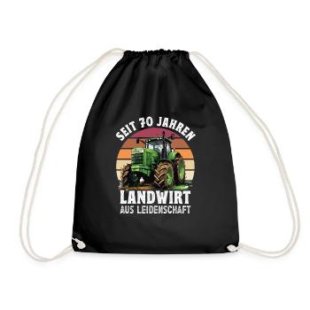 Landwirt aus Leidenschaft Traktor 70 Geburtstag - Turnbeutel - Schwarz - Vorne
