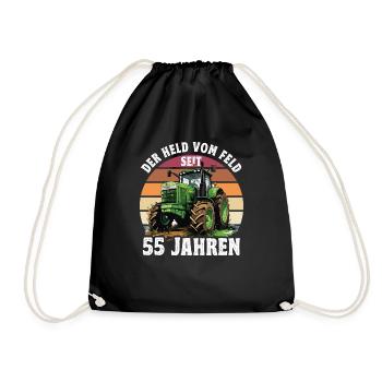 Der held Vom Feld Traktor 28 Geburtstag - Turnbeutel - Schwarz - Vorne