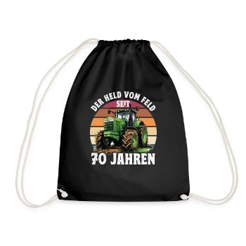 Der held Vom Feld Traktor 28 Geburtstag - Turnbeutel - Schwarz - Vorne