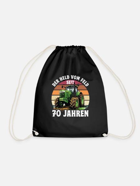 Der held Vom Feld Traktor 28 Geburtstag - Turnbeutel - Schwarz