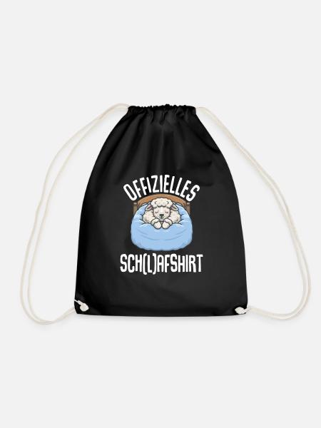 Offizielles Schlafshirt Schaf Pyjama Schlafanzug - Turnbeutel - Schwarz