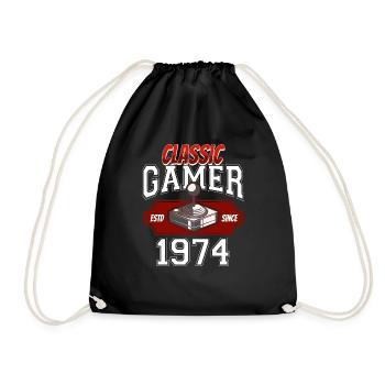 Video Gaming 50 Geburtstag 1974 Classic Gamer - Turnbeutel - Schwarz - Vorne
