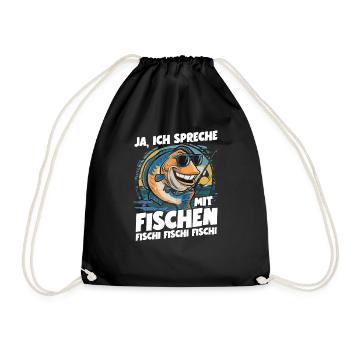 Drôle de pêcheur disant oui, je parle aux poissons - Sac de sport léger - noir - Devant