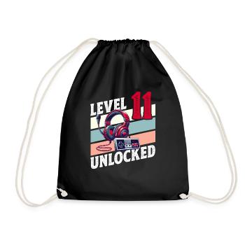 11E ANNIVERSAIRE GARÇON RETRO GAMER NIVEAU DE JEU - Sac de sport léger - noir - Devant