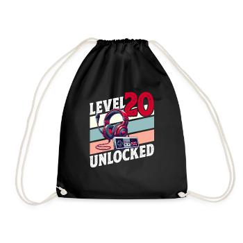 20E ANNIVERSAIRE HOMME RETRO GAMER NIVEAU DE JEU - Sac de sport léger - noir - Devant