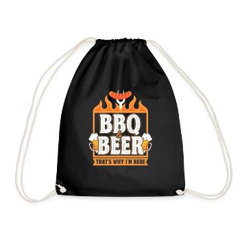 Lustiges Grillspruch Barbecue Papa Vater BBQ Bier - Turnbeutel - Schwarz - Vorne