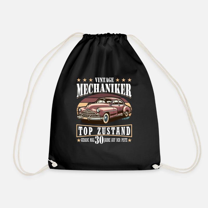 30 Geburtstag 1964 1965 KFZ-Mechaniker Geschenke - Turnbeutel - Schwarz