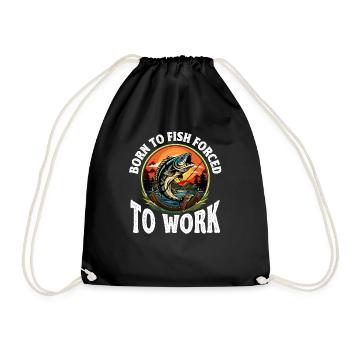 Drôle de pêche pour les pêcheurs, Né pour pêcher forcé - Sac de sport léger - noir - Devant