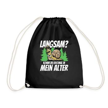 Racing Snail Saying Running Team Jogger Marathon - Drawstring Bag - black - Front